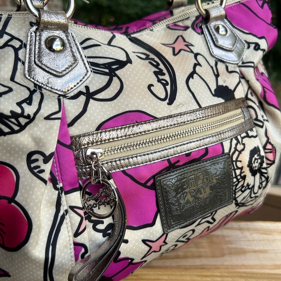 Coach Poppy graphic Large Petal Print purse EUC - Picture 6 of 16